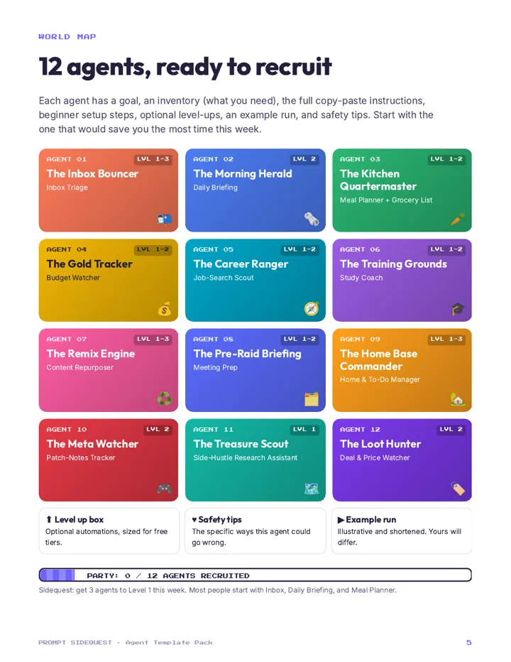 Page: set up any agent in 6 steps